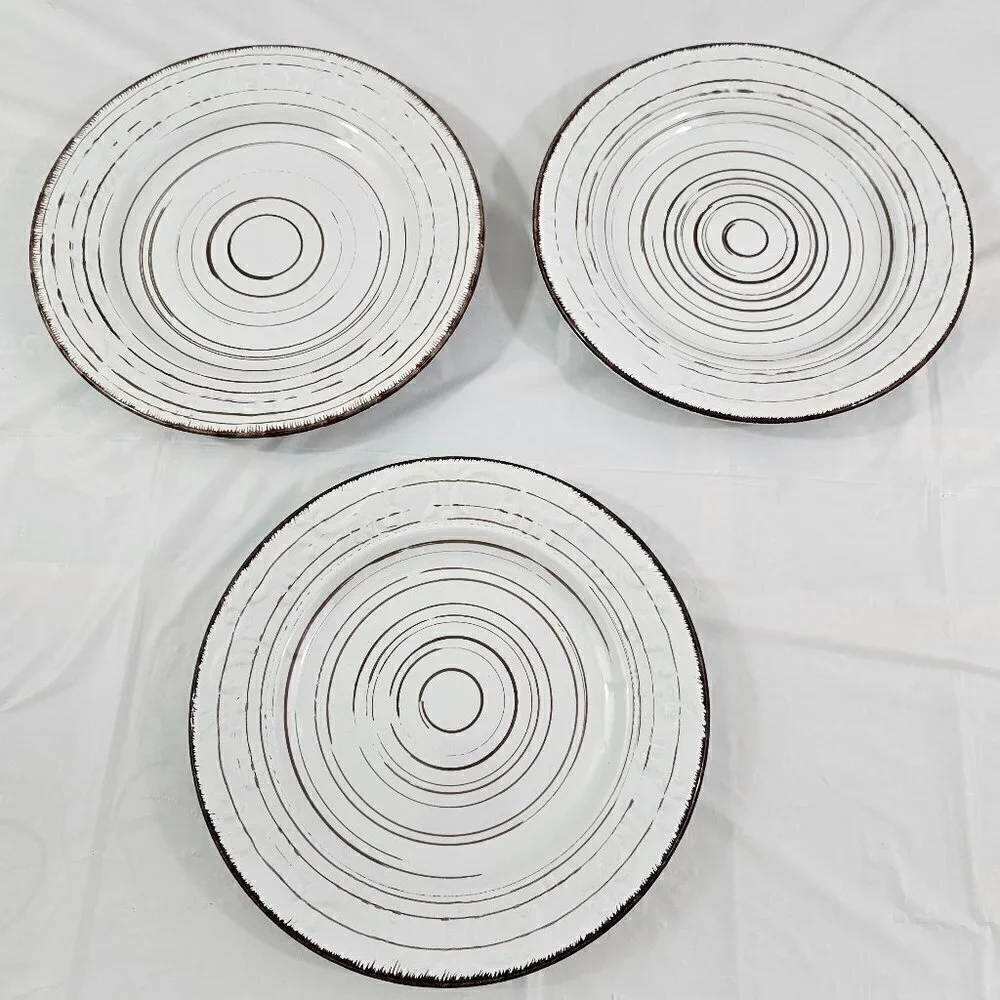 Pfaltzgraff Trellis White 8” Stoneware Salad Luncheon Plates – Set of 3